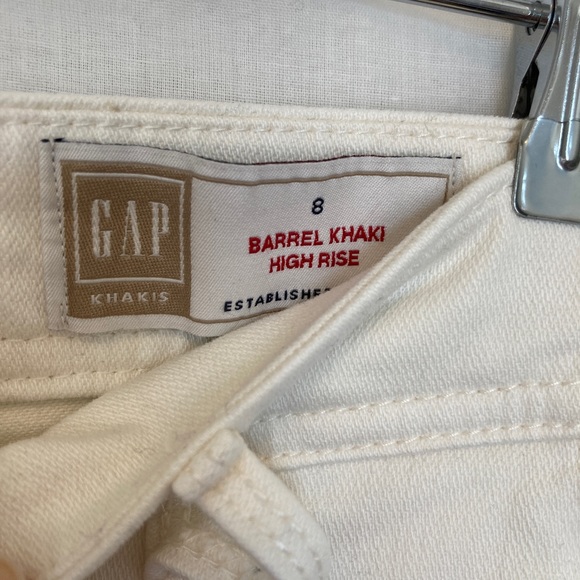 Gap high rise Barrel Khaki size 8 white - Picture 3 of 3